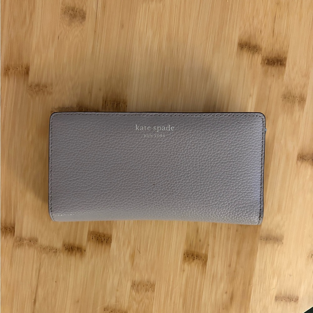 Kate Spade Light Gray Leather Wallet